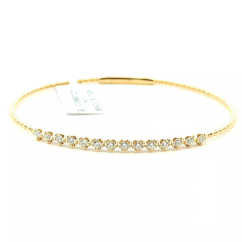 18K Solid Gold Flexible Lab Grown Diamond Bracelet - Side View | Riyanika Jewels