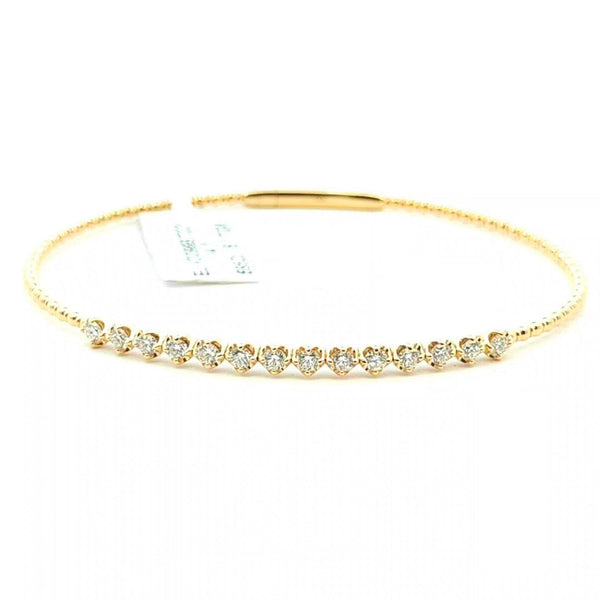 14K Solid Gold Flexible Lab Grown Diamond Bracelet