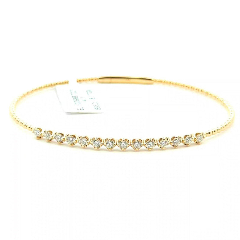 14K Solid Gold Flexible Lab Grown Diamond Bracelet