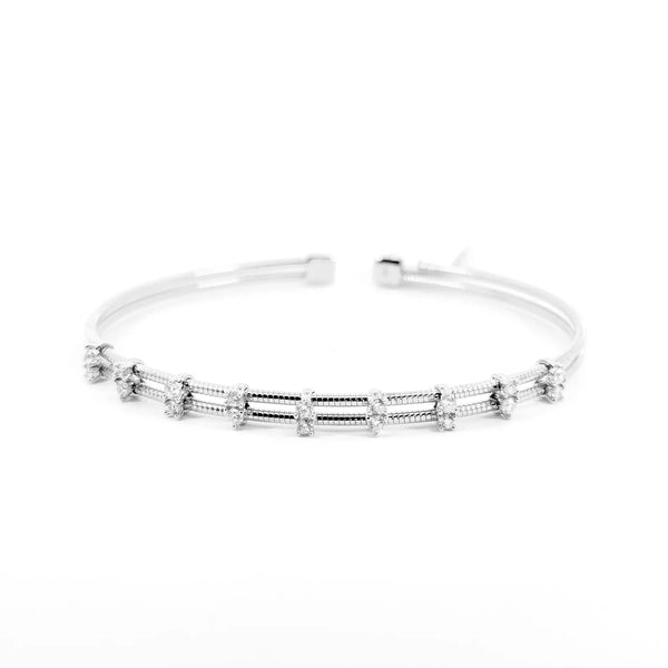 14K Solid Gold Flexible Natural Diamond Bracelet