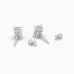 14K Natural Diamond Radiant Cut Stud Earrings