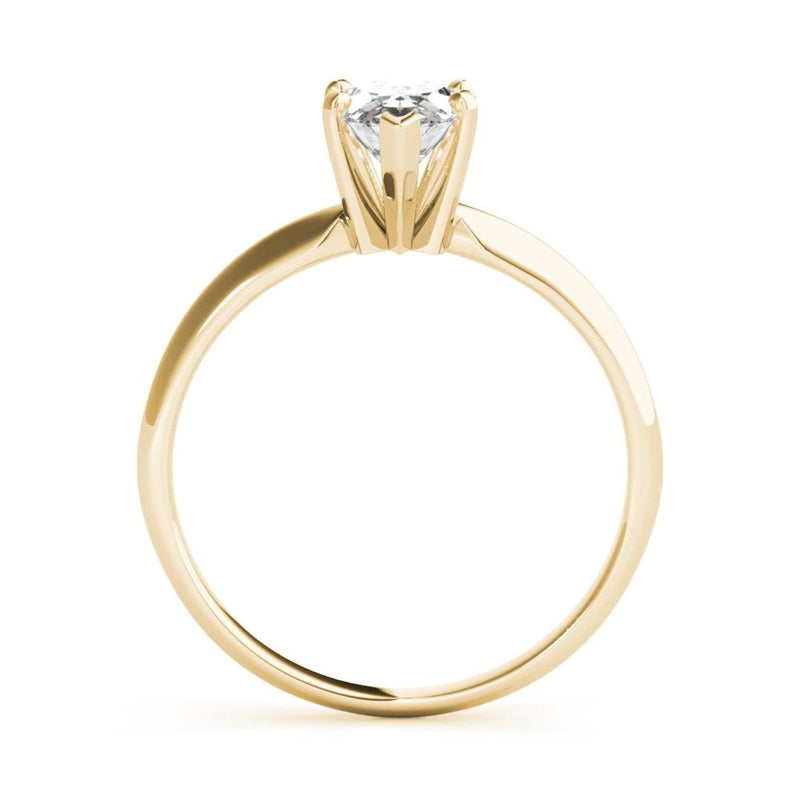 14K 1ct Natural Diamond Marquise Cut Solitaire Engagement Ring