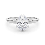 18K Solid Gold 1 CT Oval -Cut Natural Diamond Solitaire Engagement Ring