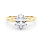 18K Solid Gold 1 CT Oval - Cut Lab Grown Diamond Solitaire Engagement Ring - View 6