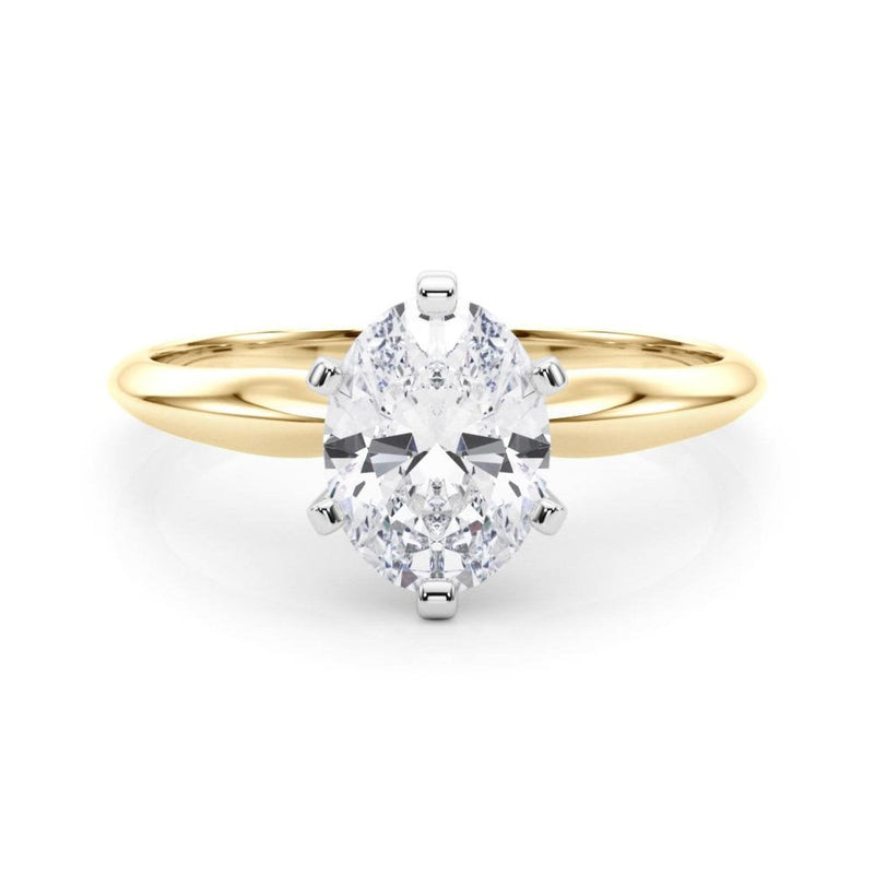 14K 1ct Lab Grown Diamond Oval Cut Solitaire Engagement Ring