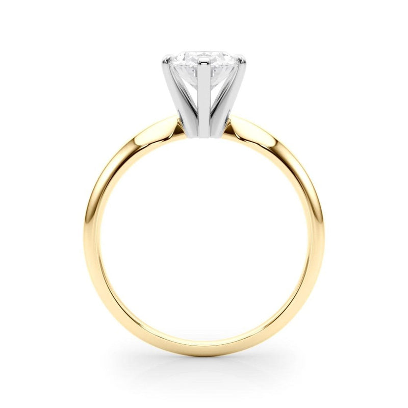 14K 1ct Natural Diamond Oval Cut Solitaire Engagement Ring