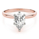 18K Solid Gold 1 CT Pear-Cut Natural Diamond Solitaire Engagement Ring - Alternate Angle | Riyanika Jewels