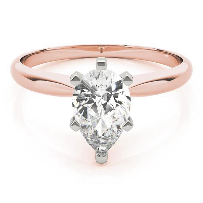 14K 1ct Lab Grown Diamond Pear Cut Solitaire Engagement Ring