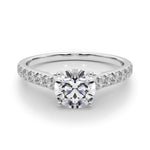 14K 1.33ct Lab Grown Diamond Round Cut Cathedral Engagement Ring