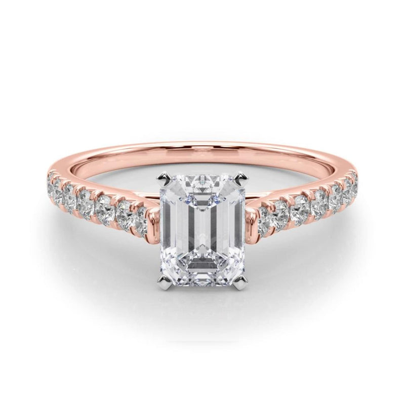 14K 1.33ct Lab Grown Diamond Cathedral Engagement Ring