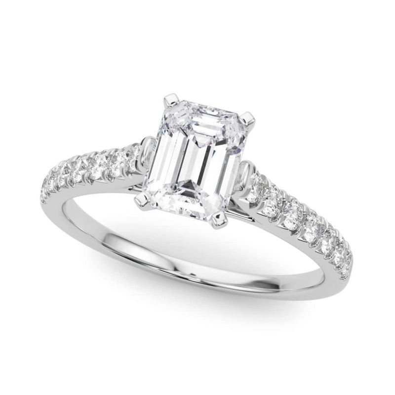 14K 1.33ct Lab Grown Diamond Cathedral Engagement Ring