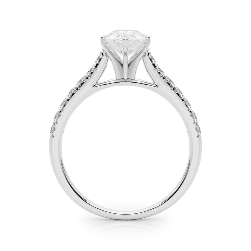 14K 1.5ct Natural Diamond Pear Cut Solitaire Engagement Ring