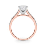 14K 1.33ct Lab Grown Diamond Princess Cut Cathedral Engagement Ring