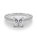 14K 1.5ct Natural Diamond Round Cut Side Stone Engagement Ring