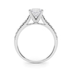 14K 1.33ct Lab Grown Diamond Princess Cut Cathedral Engagement Ring