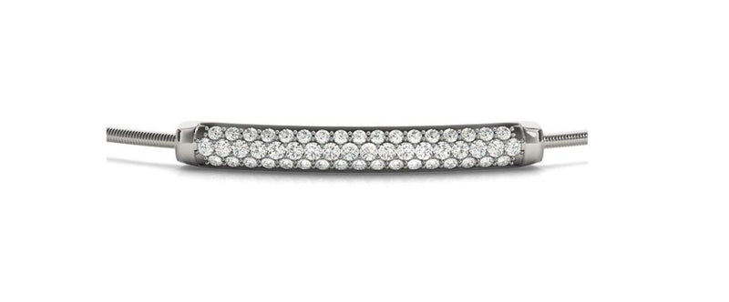 18K Solid Gold 0.33 CT Three-Row Natural Diamond Pavé Bangle - Detail | Riyanika Jewels