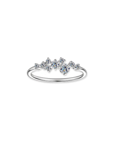14K Natural Diamond Cluster Wedding Band