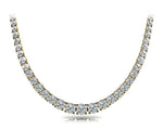 18K Solid Gold Natural Diamond Graduated Tennis Necklace