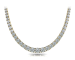 14K Solid Gold Lab Grown Diamond Graduated Tennis Necklace