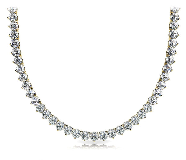 14K 6ct Natural Diamond Tennis Necklace