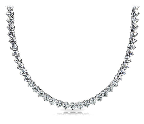 14K 6ct Natural Diamond Tennis Necklace