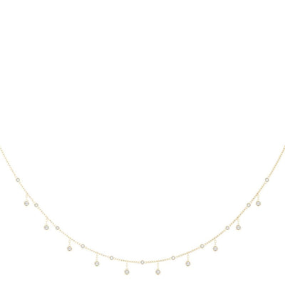 18K Solid Gold 1.33 CTW Natural Diamond Drop Necklace