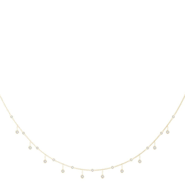 18K Solid Gold 1.33 CTW Natural Diamond Drop Necklace