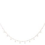 18K Solid Gold 1.33 CTW Lab Grown Diamond Drop Necklace - Side View | Riyanika Jewels