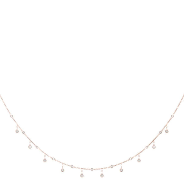 18K Solid Gold 1.33 CTW Natural Diamond Drop Necklace - Side View | Riyanika Jewels