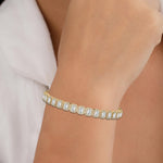 18k Solid Gold Natural Diamond Halo Bridal Jewelry Bracelet | Stackable Infinity Bracelet - Detail
