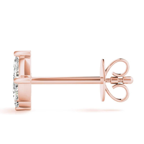 18K Solid Gold 0.45 Ct Lab Grown Diamond Floral Cluster Stud Earrings - Side View | Riyanika Jewels