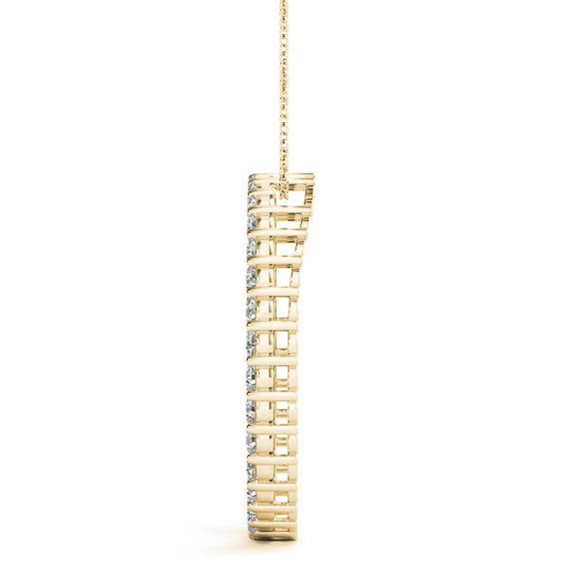 18K Solid Gold 1.00 CTW Lab Grown Diamond Circle Pendant Necklace - View 6 | Riyanika Jewels