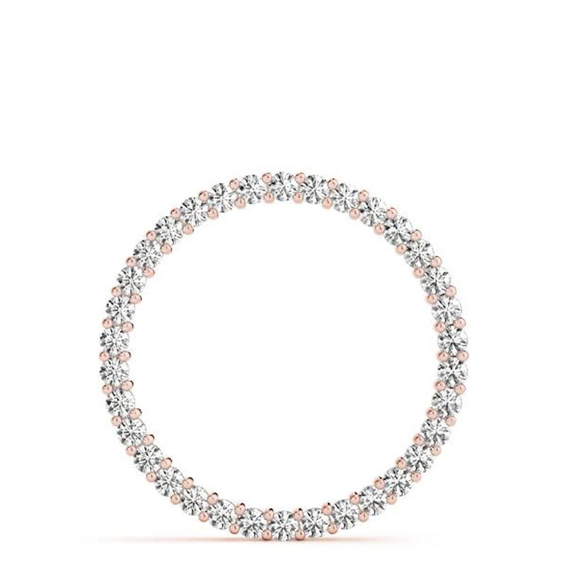 18K Solid Gold 1.00 CTW Lab Grown Diamond Circle Pendant Necklace - Alternate Angle