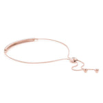 18K Solid Gold 0.50 Ct Lab Grown Diamond Adjustable Two-Row Bar Bracelet - Close Up