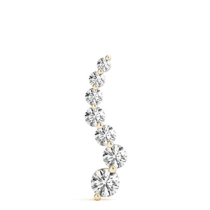 18K Solid Gold Graduated Journey Lab Grown Diamond Pendant Necklace - View 7 | Riyanika Jewels