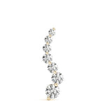 14K Solid Gold Graduated Journey Natural Diamond Pendant Necklace