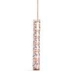 18K Solid Gold Graduated Journey Natural Diamond Pendant Necklace - Close Up | Riyanika Jewels