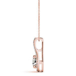14K Lab Grown Diamond Halo Pendant Necklace