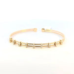 14K Solid Gold Flexible Natural Diamond Bracelet