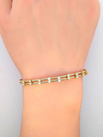14K Solid Gold Flexible Natural Diamond Bracelet