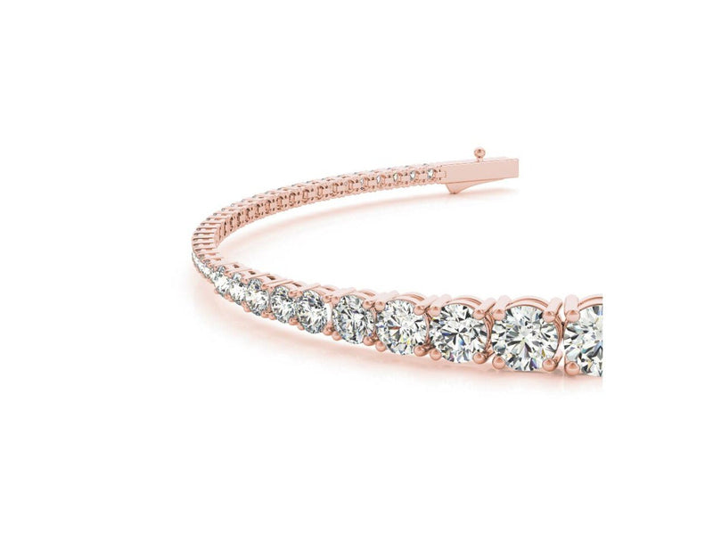 18K Solid Gold 3.00 CT Natural Diamond Graduated Tennis Bracelet - Alternate Angle | Riyanika Jewels
