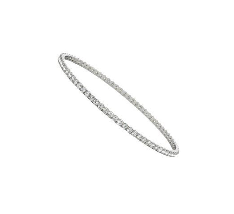 18K Solid Gold 1.75 CT Natural Diamond Full Eternity Bangle Bracelet - Close Up | Riyanika Jewels