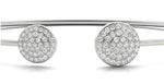 18K Solid Gold 0.50 CTTW Lab Grown Diamond Open Bangle Bracelet - Detail | Riyanika Jewels