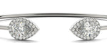 14K 1.75ct Natural Diamond Pear Cut Halo Bangle
