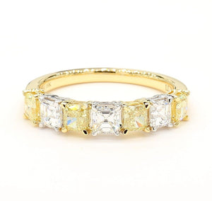 14K 1.53ct Lab Grown Yellow Diamond Cushion Cut Cocktail Band