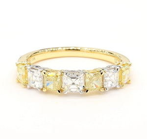 18K Solid Gold Cushion Lab Grown Yellow Diamond 1.53 Carat Cocktail Band | Riyanika Jewels