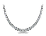 18K Solid Gold Lab Grown Diamond Graduated Tennis Necklace - Side View | Riyanika Jewels