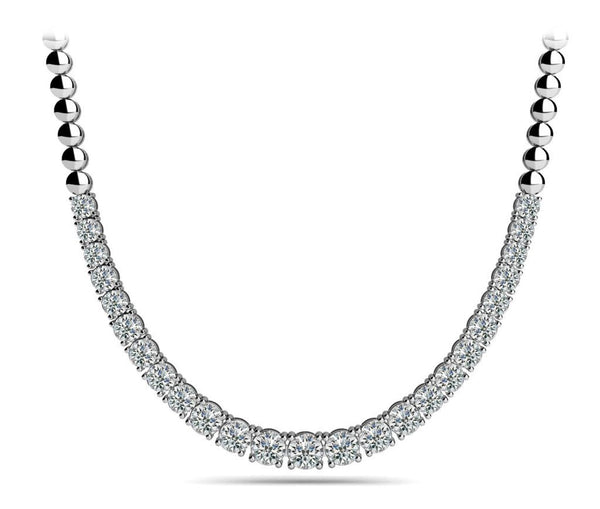 14K 2ct Natural Diamond Tennis Necklace