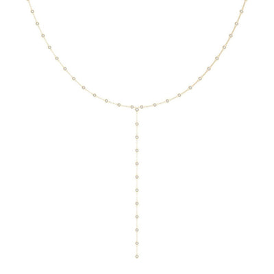 14K 2.625ct Natural Diamond Lariat Necklace
