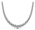 18K Solid Gold 5.00 CTW Lab Grown Diamond Graduated Tennis Necklace - Side View | Riyanika Jewels